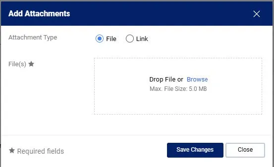 The Add Attachments window appears.