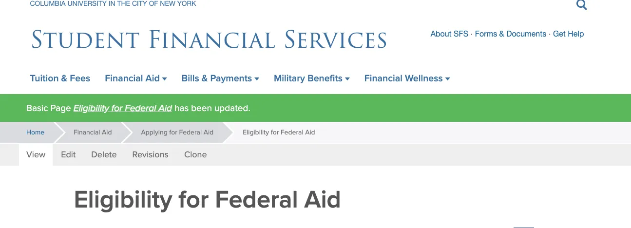 There will be a green bar near the top navigation to alert you the page has been updated. Your new changes will appear immediately on the page.