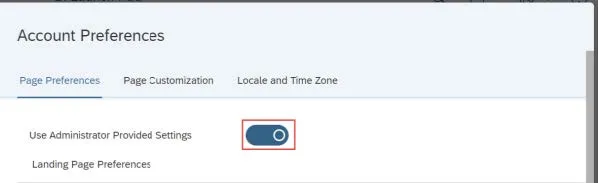 Navigate to the Account Preferences tab.