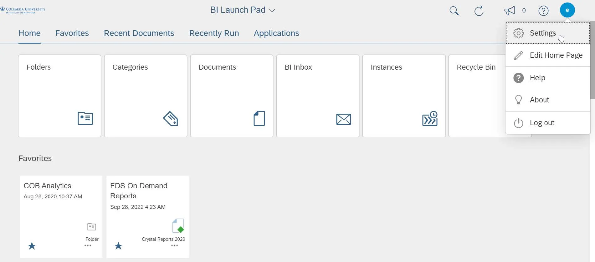 Click the Profile icon in the upper right corner of the LaunchPad page.