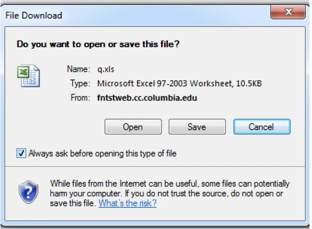 If Excel is the output option selected, a separate Excel spreadsheet with the results will open.