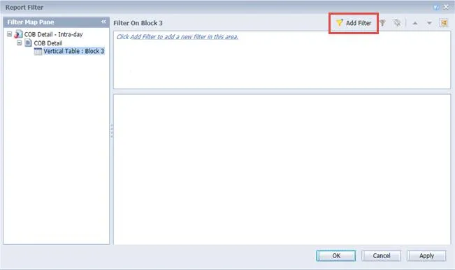 The Report Filter window appears.