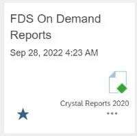 Click the FDS On Demand Reports tile.