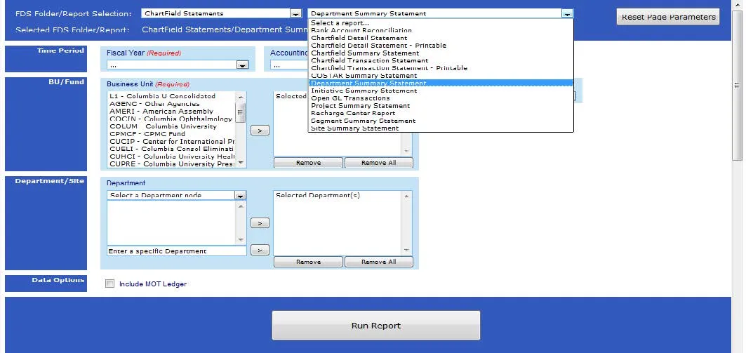 The FDS On Demand Reports page appears.