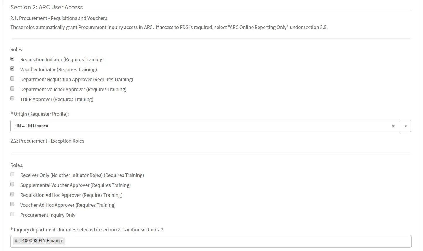 Any Roles that require training will be indicated.