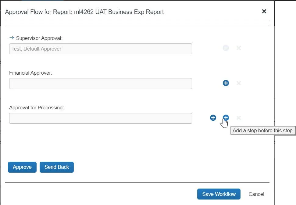The Approval Flow window appears.
