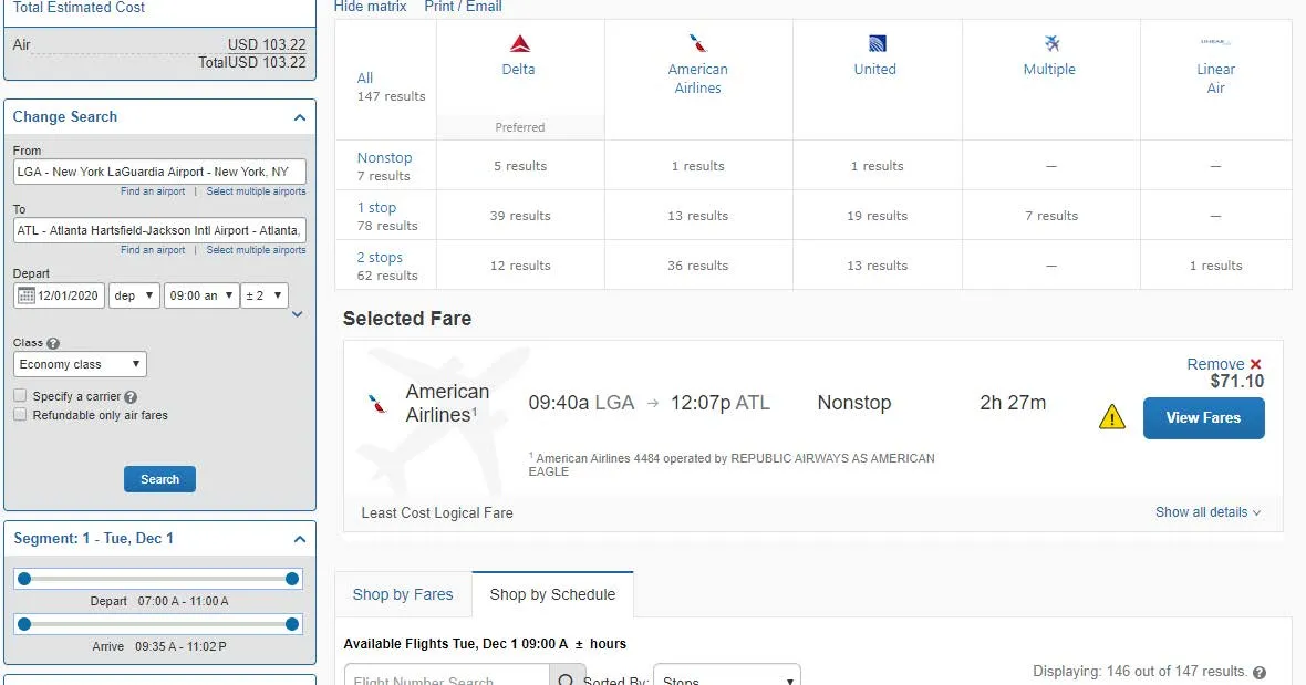 Click Next. The matching search result appear.