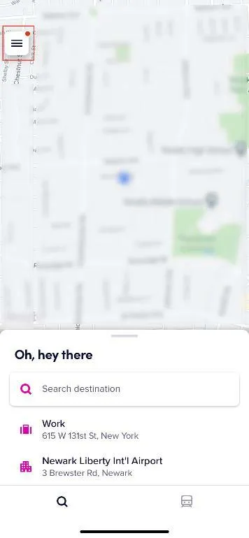 Open the Lyft app on your smartphone and select the Profile menu from the upper left corner.