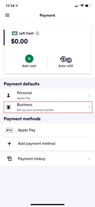 Select Business.