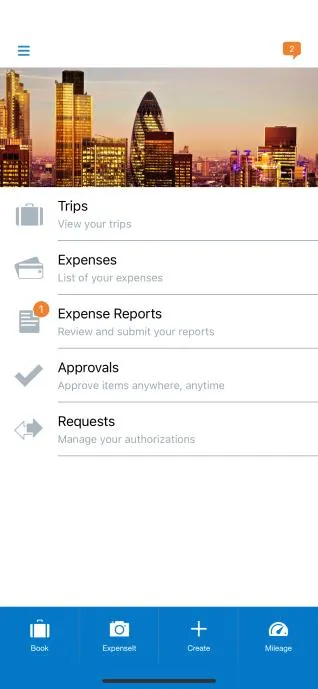 You can begin to use the Concur mobile app.