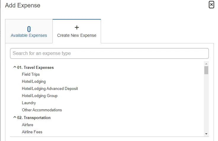 The Add Expense screen appears.