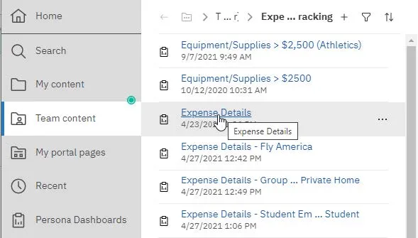 Navigate to the report you want to run and click the report name.
