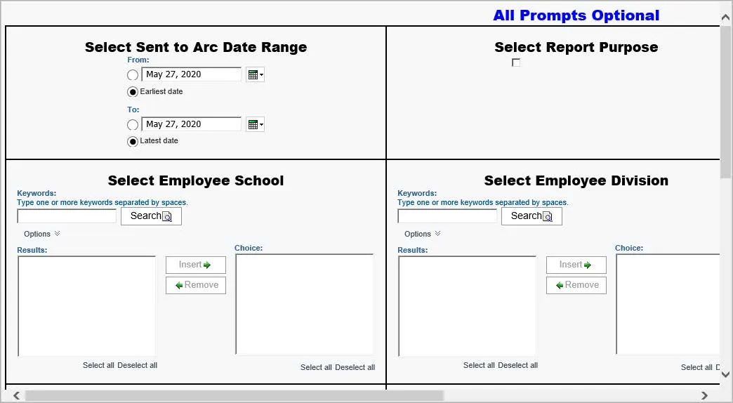 The Prompts screen appears.