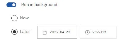 You can select the Run as background option to run your report in the background.