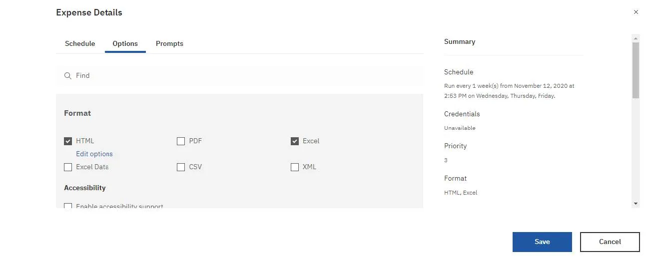 Click the Options tab.