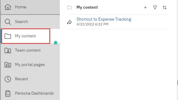 Select the My content folder as the destination and click Create shortcut.