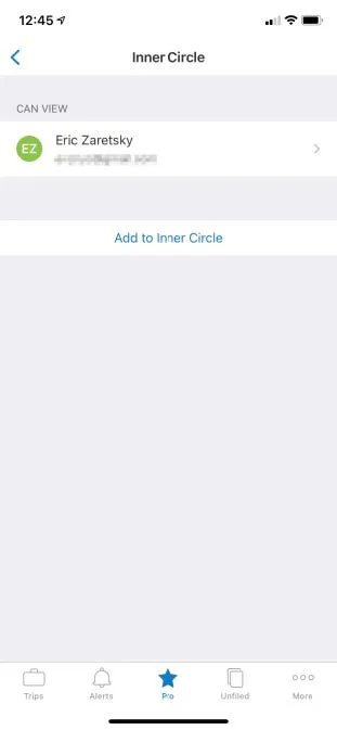 After your invitees accept your invitation, they appear on your Inner Circle list. 