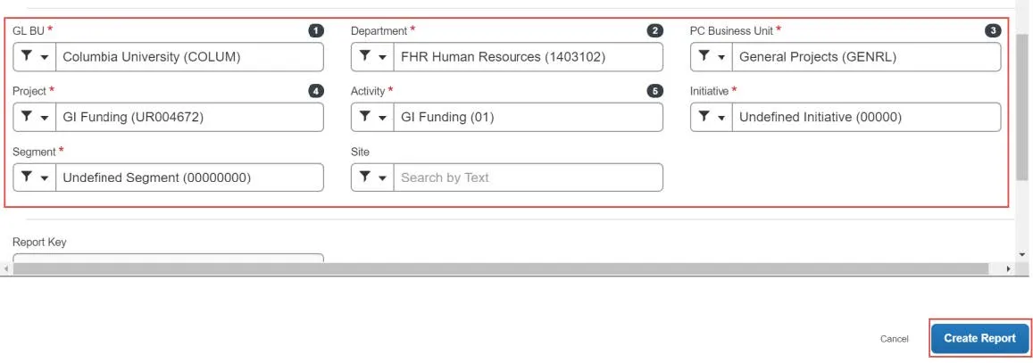 The School, Division, Sub-Division and Admin Department default from your Concur Profile.