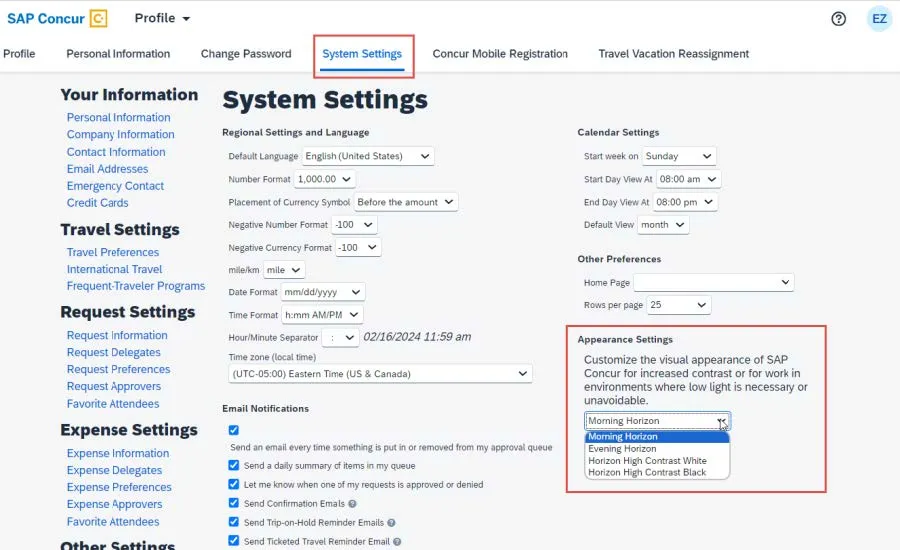 Select the System Settings tab.