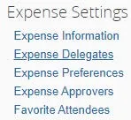 Expense Settings