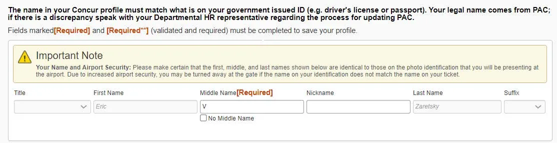 Be sure that it matches with how your name appears on your travel documents such as your driver’s license and/or passport.