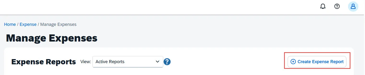 Manage Expenses screen