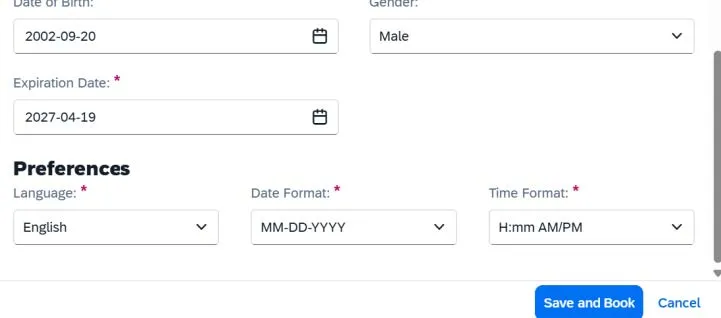 The Guest Details required fields.