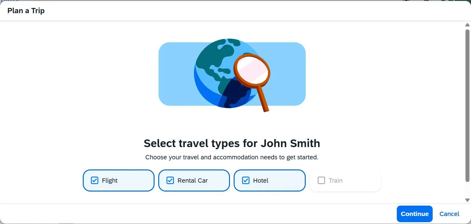 Plan a trip window. 