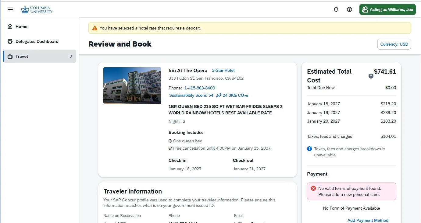 Review and book window. 