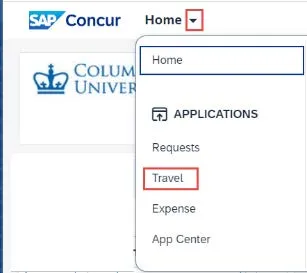 Click the Home dropdown and select Expense.