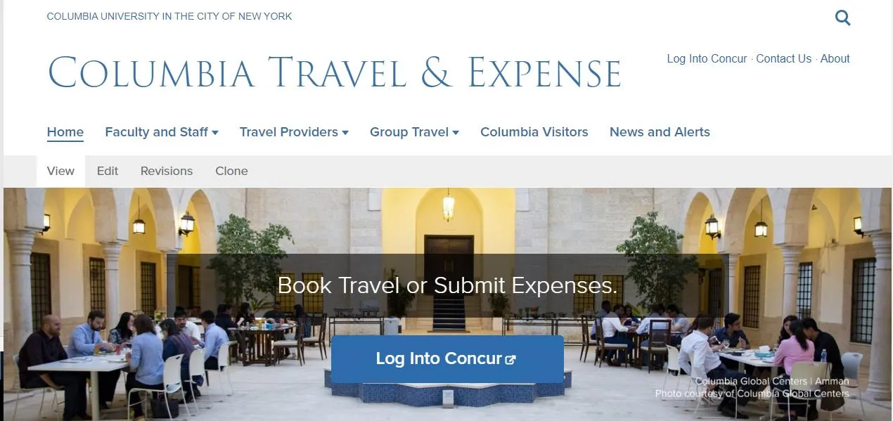 Log into Concur from the Travel and Expense Portal.