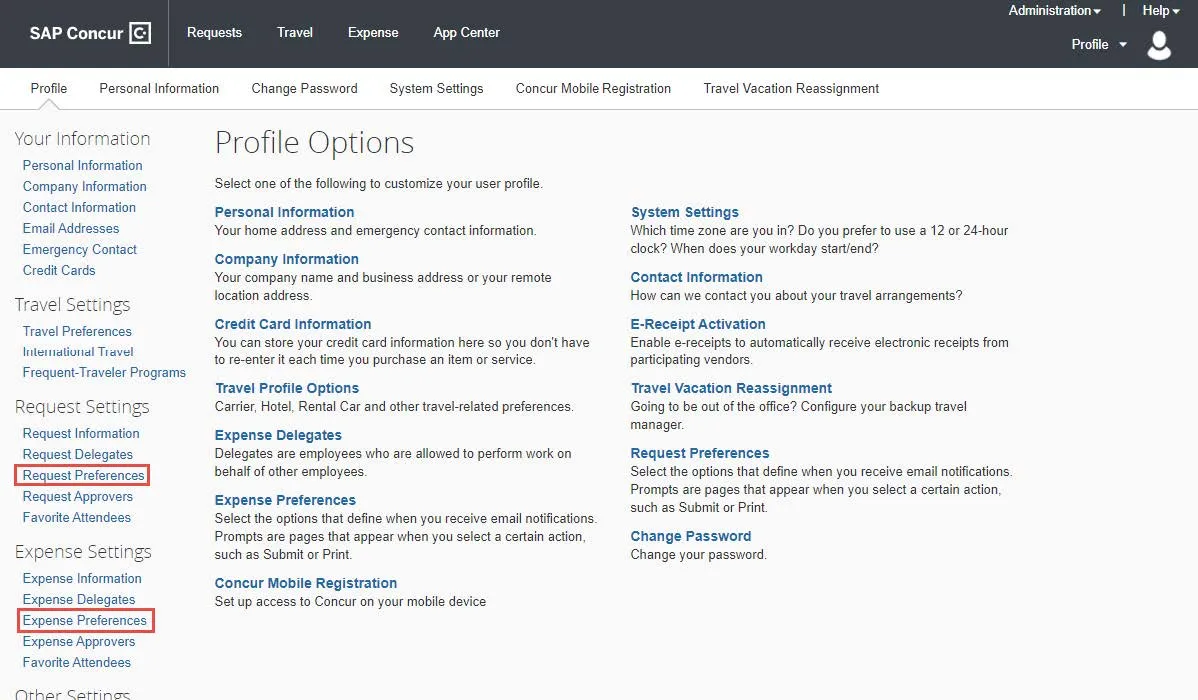 Click Profile on the top right of your screen and click Profile Settings. The Profile page appears with links to navigate to Profile Settings. 