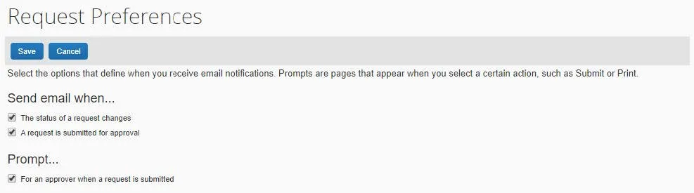 Click Request Preferences
